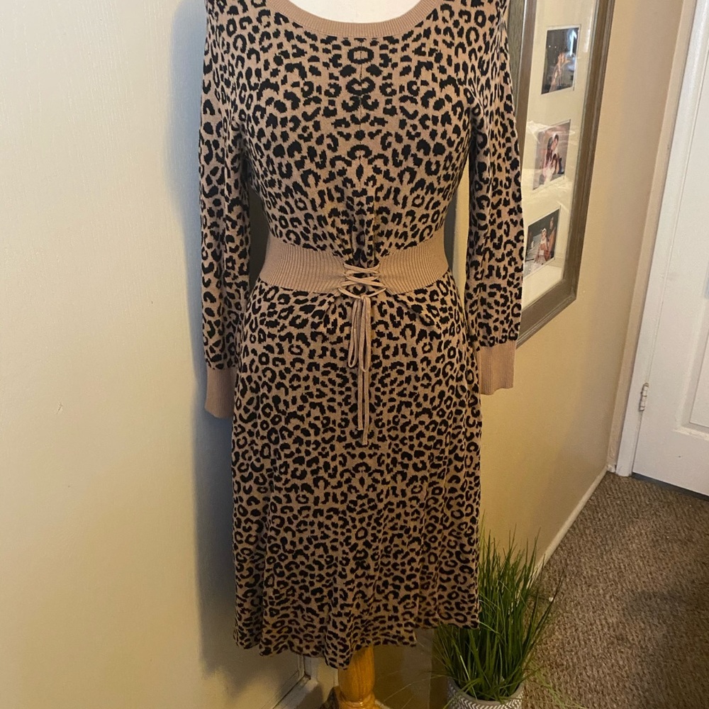 Leopard knit dress